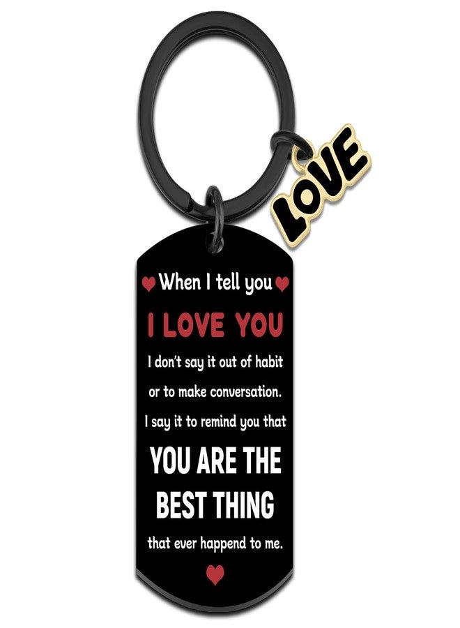 MOEXUKO Husband Christmas Gifts Stocking Stuffers for Men Long Distance Relationship Gifts Boyfriend Gift from Girlfriend Couple Keychain I Love You Gift for Him Anniversary Valentines Day Romantic Keyring - Image 1